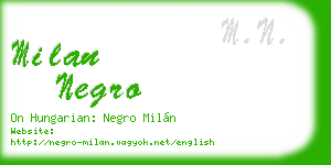 milan negro business card